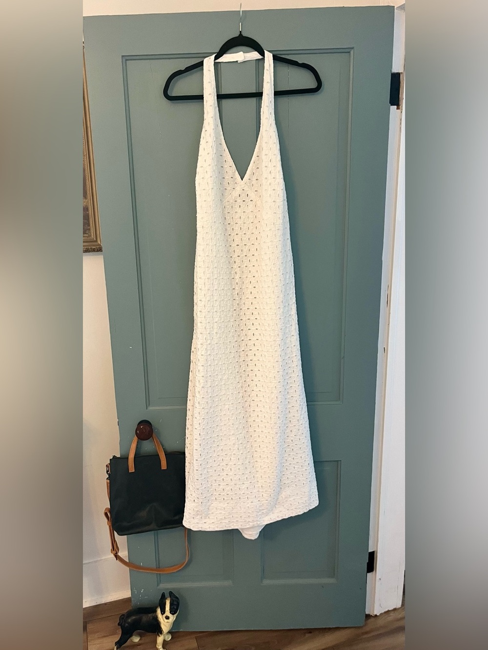 Old Navy White Halter Crochet Maxi Dress